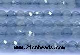 CAQ961 15 inches 3mm faceted round aquamarine beads