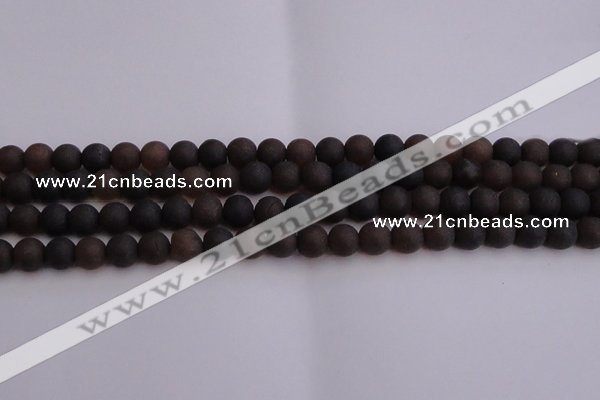 CAR210 15.5 inches 10mm - 11mm round matte natural amber beads