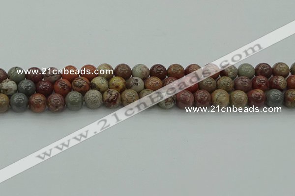 CAR352 15.5 inches 8mm round red artistic jasper beads wholesale