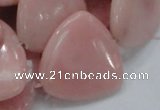 CAS32 15.5 inches 30*30mm triangle pink angel skin gemstone beads