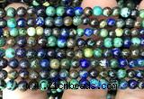 CAZ20 15 inches 4mm round azurite gemstone beads