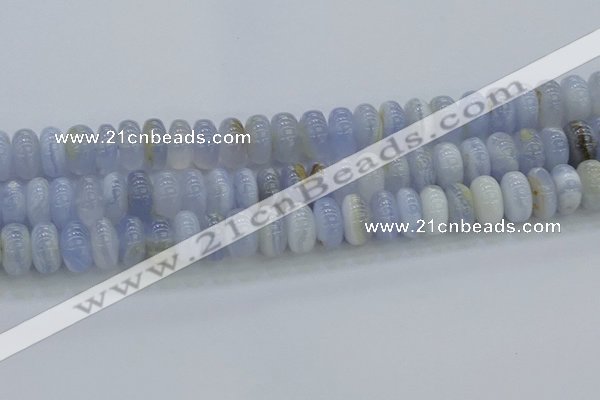 CBC473 15.5 inches 7*12mm rondelle blue chalcedony beads