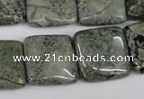 CBD235 15.5 inches 20*20mm square green brecciated jasper beads