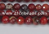 CBD375 15.5 inches 4mm faceted round poppy jasper beads