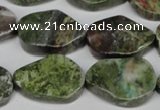 CBG67 15.5 inches 18*25mm wavy teardrop bronze green gemstone beads