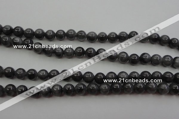CBJ651 15.5 inches 8mm round black jade beads wholesale