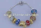 CBP146 10*14mm lampwork beads & alloy European charm bracelet