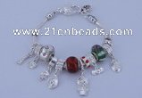 CBP153 10*15mm lampwork beads & alloy dangles European charm bracelet
