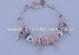 CBP164 10*14mm lampwork beads & alloy dangles European charm bracelet