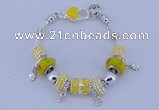 CBP166 10*14mm lampwork beads & alloy dangles European charm bracelet