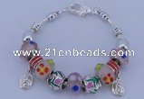 CBP167 10*15mm lampwork beads & alloy dangles European charm bracelet