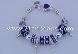 CBP169 10*14mm lampwork beads & alloy dangles European charm bracelet