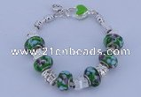 CBP182 10*15mm lampwork beads & alloy European charm bracelet