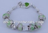 CBP183 9*14mm lampwork beads & alloy European charm bracelet