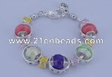CBP184 14*18mm lampwork beads & alloy European charm bracelet
