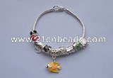 CBP48 9*9mm enamel beads & enamel dangle European charm bracelet