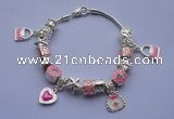 CBP53 7*10mm enamel beads & enamel dangles European charm bracelet