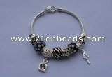 CBP58 10*14mm lampwork glass bead & alloy dangle European charm bracelet