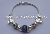 CBP62 10*15mm lampwork bead & alloy European charm bracelet wholesale