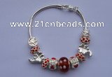 CBP63 10*15mm lampwork bead & alloy European charm bracelet wholesale