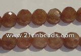 CBQ10 15.5 inches 10mm faceted round strawberry quartz beads