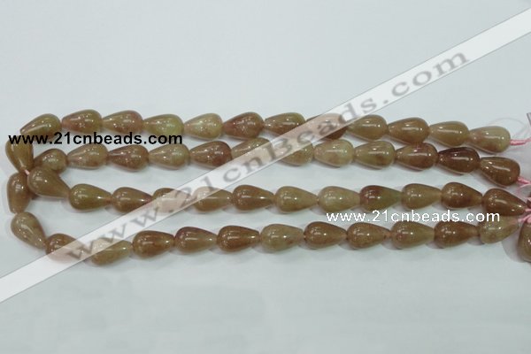 CBQ228 15.5 inches 10*16mm teardrop strawberry quartz beads