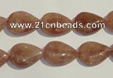 CBQ26 15.5 inches 12*16mm flat teardrop strawberry quartz beads