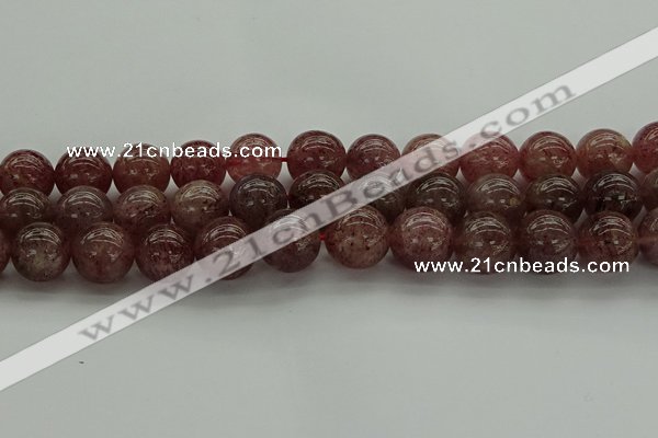 CBQ305 15.5 inches 14mm round natural strawberry quartz beads