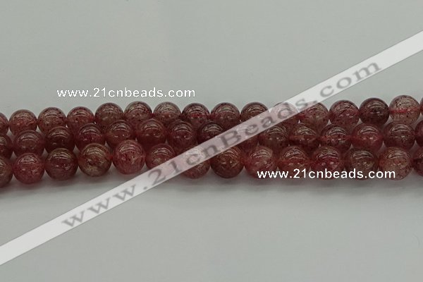 CBQ313 15.5 inches 10mm round natural strawberry quartz beads