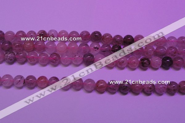 CBQ402 15 inches 8mm round natural strawberry quartz beads