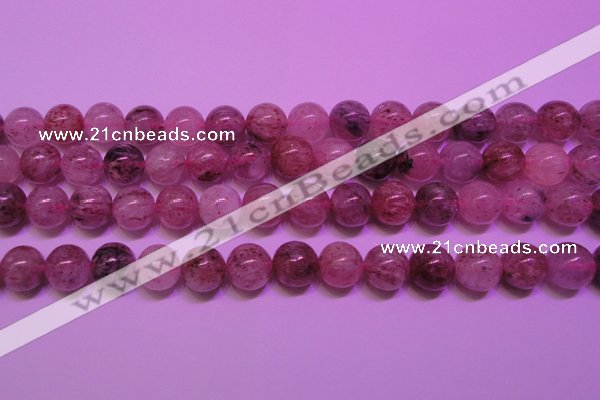CBQ403 15 inches 10mm round natural strawberry quartz beads