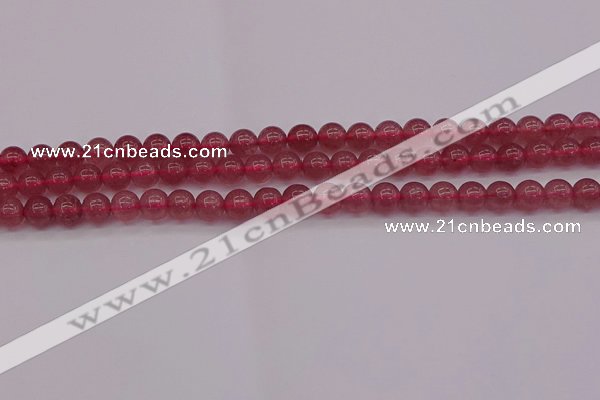 CBQ486 15.5 inches 6mm round strawberry quartz beads wholesale