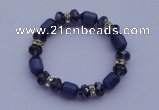 CBR14 5pcs imitation Swarovski crystal & cat eye beads stretchy bracelet