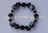 CBR23 5pcs imitation Swarovski crystal & lampwork glass beads bracelet
