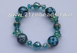 CBR24 5pcs imitation Swarovski crystal & lampwork glass beads bracelet