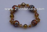 CBR26 5pcs imitation Swarovski crystal & lampwork glass beads bracelet