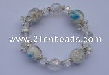 CBR29 5pcs imitation Swarovski crystal & lampwork glass beads bracelet