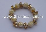 CBR32 5pcs imitation Swarovski crystal & lampwork glass beads bracelet