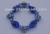 CBR41 5pcs AB color crystal & lampwork glass beads stretchy bracelet