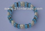 CBR56 5pcs imitation Swarovski crystal & threaded pearl beads bracelet