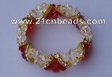 CBR60 5pcs imitation Swarovski crystal & threaded pearl beads bracelet