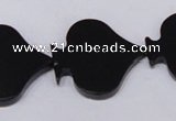 CBS22 15.5 inches 28*28mm heart black stone beads wholesale