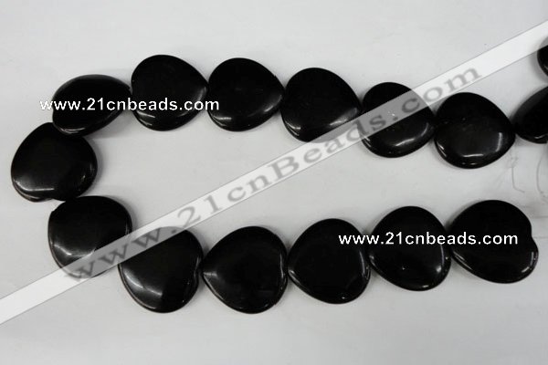 CBS236 15.5 inches 30*30mm heart blackstone beads wholesale