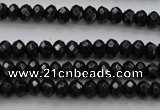 CBS507 15.5 inches 2*4mm faceted rondelle A grade black spinel beads