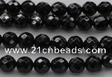 CBS522 15.5 inches 6mm faceted round A grade black spinel beads