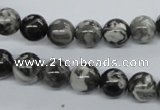 CBW02 15.5 inches 8mm round black & white jasper gemstone beads