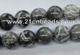 CBW03 15.5 inches 12mm round black & white jasper gemstone beads