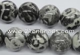 CBW04 15.5 inches 16mm round black & white jasper gemstone beads
