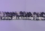 CBW153 15.5 inches 10mm round matte black & white jasper beads