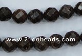 CBZ105 15.5 inches 10mm faceted round bronzite gemstone beads